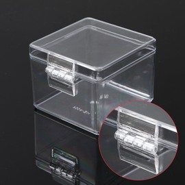 8PCS Self-Adhesive Hinge: Red Small Cabinet Hinges for Wooden Jewelry Box, Mini Clear Acrylic Hinges for Woodworking Crafts Project DIY Furniture, Closet Hardware Accessory