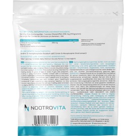Uridinmonophosphat Pulver 50g | Reines Uridin Monophosphat für Gedächtnis, Lernen und Kognitive Funktion | Allergen, Gluten Frei | Hergestellt in ISO-Zertifizierten Betrieben | Nootrovita