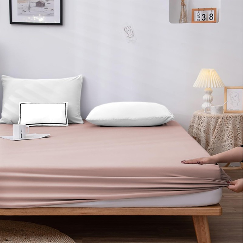 NAFAY LIVING Fitted sheet-Plain Dyed Ultra Soft Microfiber Bedding Sheet