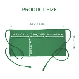 Catime 2 Pack Waist Apron, Vorbinder Apron, Waterproof, Apron Short Dustproof, Half Apron with 3 Pockets, Cooking Apron for Men and Women, Boss, Baker, Servers, Waiters, Craftsmen, Green