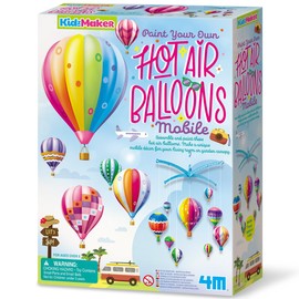 4M Hot Air Balloons Mobile, Paint Your Own Mobile, Arts and Crafts Kit to Complete Hot Air Balloons Room Decoration, Boys and Girls Ages 5+
