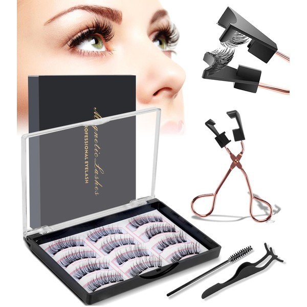 Magnetische Wimpern, 3D Falsche Wimpern, Magnet Fake Lashes ohne Eyeliner,