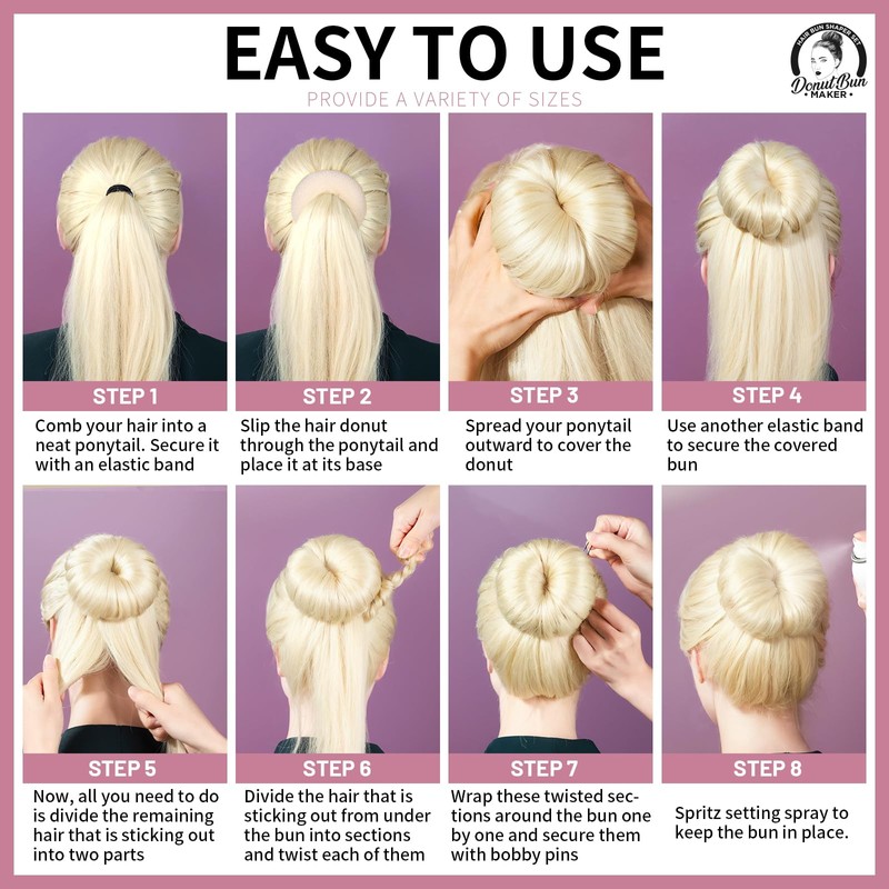 Teenitor Hair Bun Shaper Set with Extra-large, Large, Medium, Small
