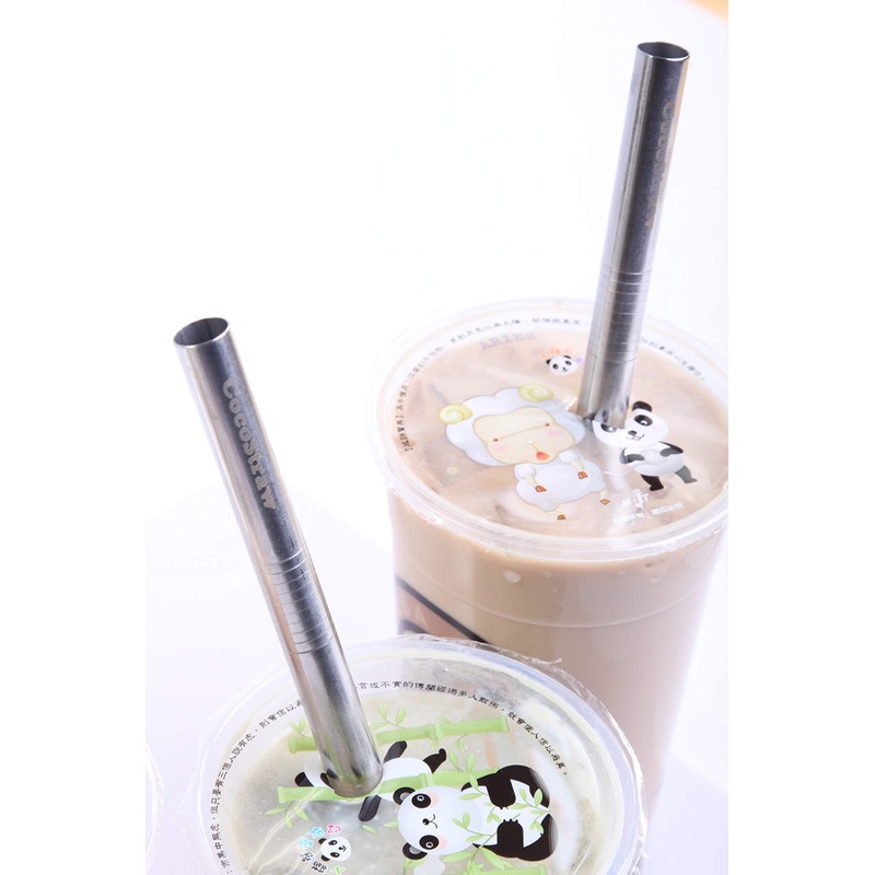 2 Point End BOBA Straw Stainless Steel Extra Wide 1/2"