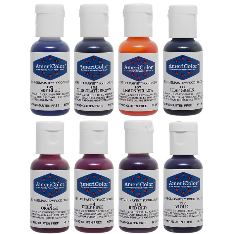 Food Coloring AmeriColor Soft - Gel Paste Junior Kit, 8