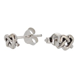 Touch Jewellery 925 Sterling Silver Heart Love Knot Stud Earrings