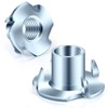 3/8"-16 T-Nuts zinc Plated Steel, 4-Pronged Tee Nut for Wood,
