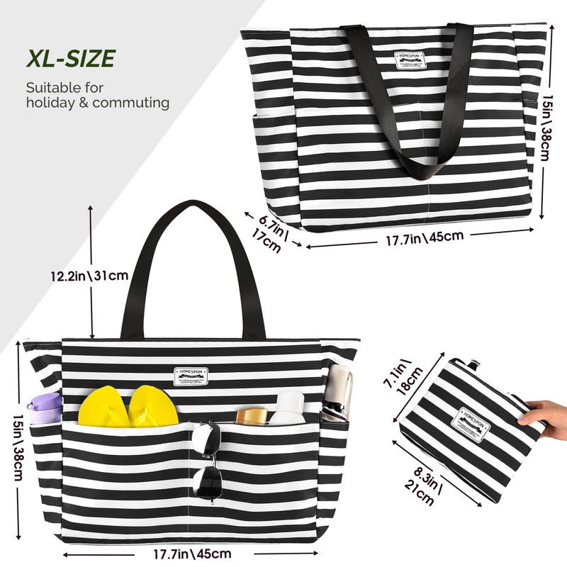 HOMESPON Large Waterproof Beach Bag for Women Sandproof Tote Bag