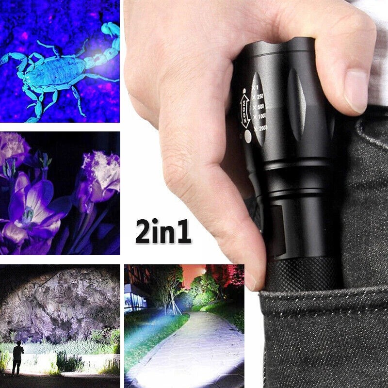 Unbranded UV Flashlight Black Light Super Bright 120000lm Torch Ultra