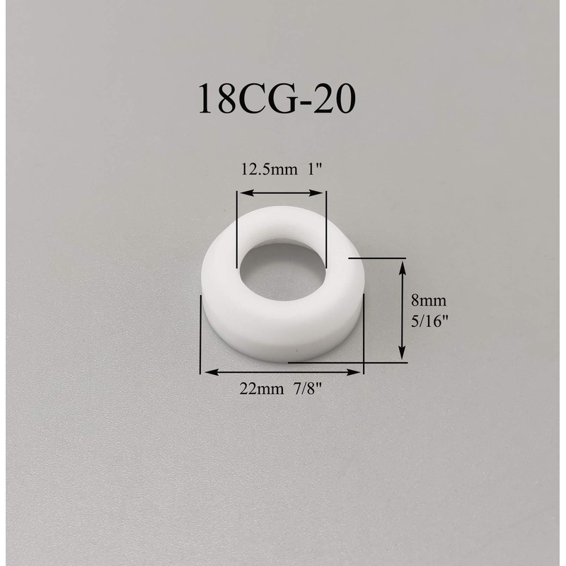 RIVERWELD TIG Gas Lens Insulator Cup Gas Gasket 18CG 18-7