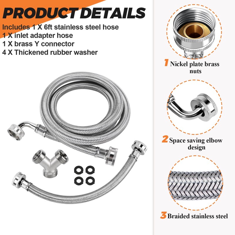6FT Premium Steam Dryer Hose Installation Kit by Beaquicy -