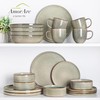 AmorArc Ceramic Dinnerware Sets, Handmade Reactive Glaze Stoneware Plates and