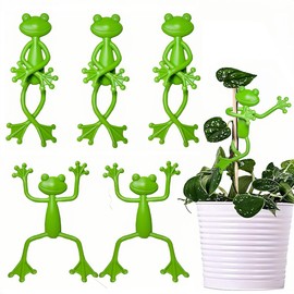 TNDCKP (5Pcs) Frog Plant Stand, Frog Plant Holder, Flower Pot Hugger Plant Climbing Fixture Clips, Cute & Stable Support, Make Your Plants Stand More Upright, For Indoor, Outdoor