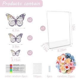 Arts & Crafts Supplies DlY Craft Kits Set - Fake Flowers Heads 3D Butterfly Unique Gifts for Mom from Daughter or Son for Mother's Day Birthday Christmas, Gift for Women