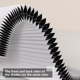 SEEYE Arch Window Blackout Shades, Pleated Fabric Blinds (Radius: 36'') Half Circle Cellular Cordless Semicircular Blinds with No Tools, Half-Round Shade Easy to Cut and Install, 2-Pack, White