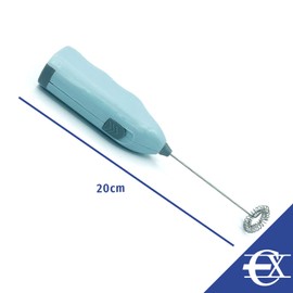 EUROXANTY Milchaufschäumer | Elektrischer Schneebesen | Ideal für Cappuccino | Robuster Metallstab | Himmelblau
