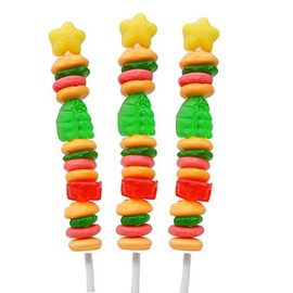 Gummy Krabby Patties Candy Kabob, Spongebob SquarePants Lollipop, 1.5 Ounce, Pack of 3