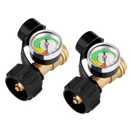 WADEO Propane Tank Gauge with Leak Detector 2Pack, Universal Level Indicator for 5-40lb Propane Tanks, Perfect for RV Camper, Propane Grills, BBQ Grills, Heater, Gas Burners, QCC1/Type1 Connection