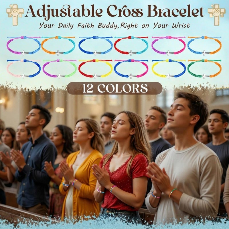 Highergo Cross Friendship Bracelets for Women Men Colorful Jesus Christian