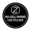 Signs ByLITA Circle No Cell Phone Use Please Sign (Black/Silver)