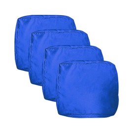 VAKADO Outdoor Patio Furniture Chair Cushion Replacement Covers Set of 4 Waterproof Blue Decorative Cushion Cases Decor for Bench Garden Porch Couch Tent (24"X24"X4")
