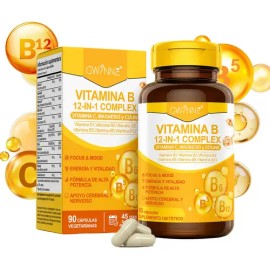 Gwynne Complejo Vitamina Receta B12 Colina Magnesio Inositol Apoyo Energía Cerebral Cardíaco Cápsulas