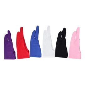 diyhub 6Pcs 6 Colors 2 Size Artist Glove Drawing Tablets Gloves Graphic Tablet Left Right Hand for Pen Pencil Sketching Painting