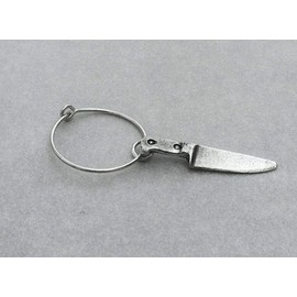 A Single Chef Knife Hoop Earring in Sterling Silver