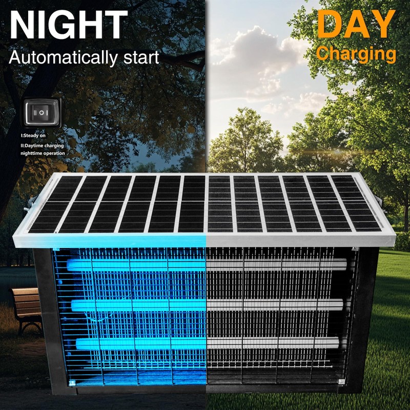 Solar Bug Zapper Outdoor for 2000 sq.ft, Portable Mosquito Zapper