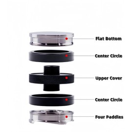 53mm Coffee Distributor and Tamper, Dual Head Stainless Steel Coffee Leveler fits Breville 53mm and 54mm Portafilter, Adjustable Depth - Professional Espresso Hand Tamper and Distributor Tool