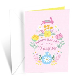 Prime Greetings Daughter Easter Card, Made in America, Eco-Friendly, Thick Card Stock with Premium Envelope 5in x 7.75in, Packaged in Protective Mailer