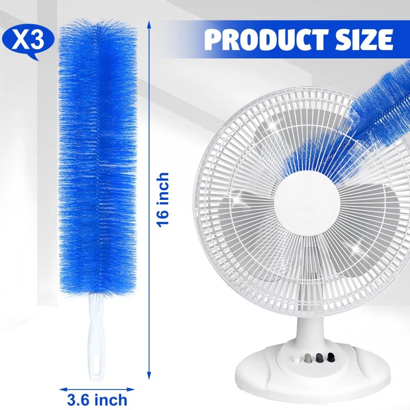 3-Pack Fan Cleaning Brush with Bendable Microfiber Dust Cleaning Brush