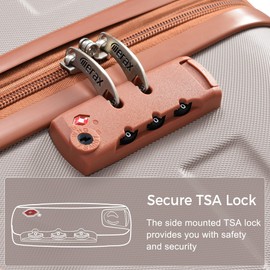 Merax Luggage Set 3 Pcs, ABS Durable Lightweight, 360 Silent Spinner Wheels, Hardshell TSA Lock, Light Brown, 20/24/28 Inch