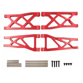 4PCS Aluminum Front & Rear A-Arms for Arrma 1/10 Vorteks, Granite, Senton 3S BLX 550 – Upgrade Suspension Parts Replaces AR330516, AR330443 (Red)