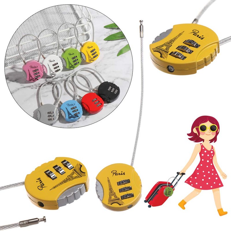 Vogueing Tool Password Lock Resettable Set, 3 Digit Combination Padlock