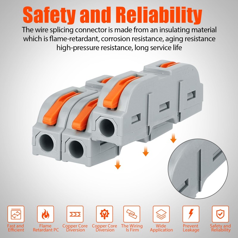 Linkstyle Lever Wire Connectors Kit, 50 Pcs Wire Nuts, Electrical