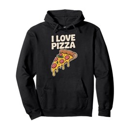 I Love Pizza Slice Dripping Cheese Delight Pullover Hoodie