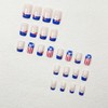 24Pcs Independence Day Press on Nails Short Square Fake Nails
