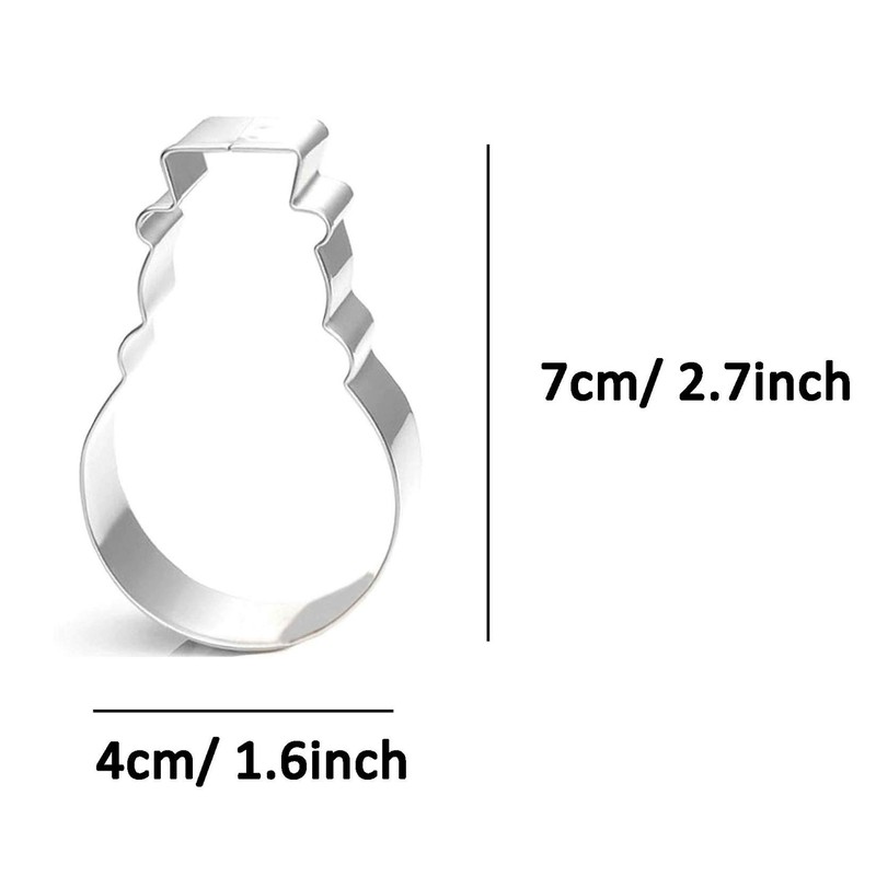 WJSYSHOP Mini Christmas Snowman Cookie Cutter Stainless Steel