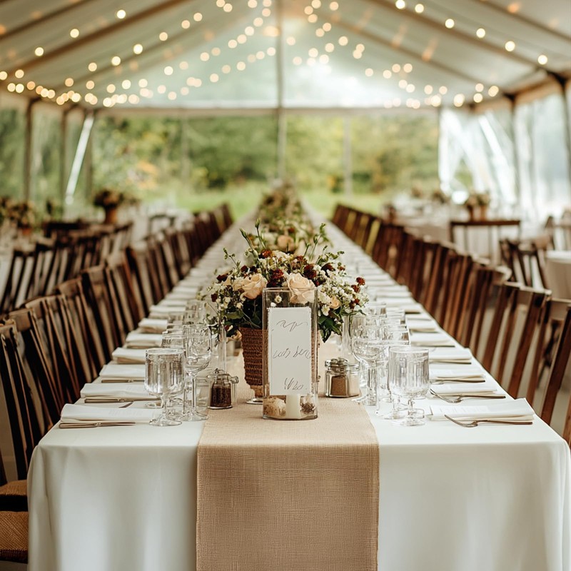 6 Pack Burlap Table Runners 12x72 Inch - Natural Jute