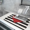 Valentine's Day Dish Drying Mat for Kitchen Counter Black Plaid
