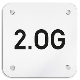 Türschilder24 Aluminium Wall Sign 200 x 200 mm 2nd Floor Upstairs Safety Sign Door Sign 1.5 mm Thick Aluminium Includes Mounting Material + Wall Mounting