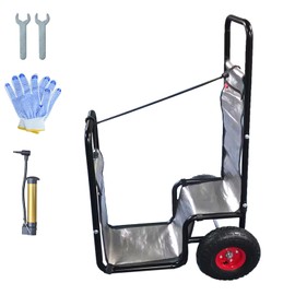 Mini Tang Firewood Cart,Wood Log Cart,Outdoor&Indoor Wood Rack Storage Mover,Steel Heavy Duty Log Cart with Pneumatic Rubber Wheels,Fold Firewood Rolling Storage Cart, Firewood Holder Carrier