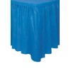 Solid Royal Blue Plastic Rectangular Table Skirt (73cm x 4