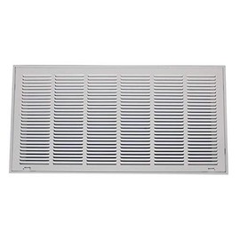 ZORO SELECT 30" x 14" Filtered Return Air Grille, White, Gas, Outdoor, Superior Heat Retention