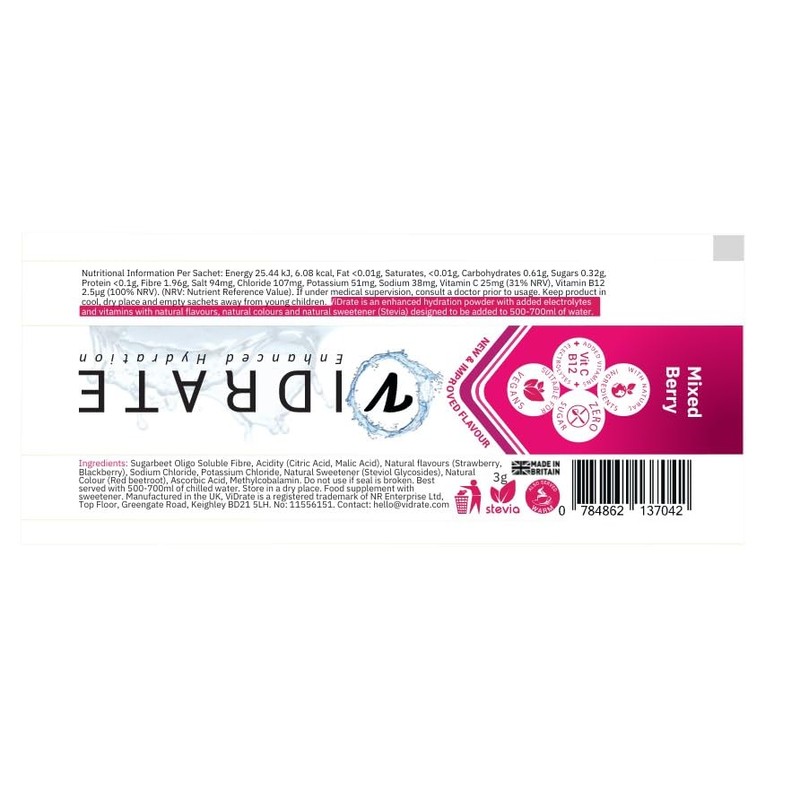 Electrolytes Powder - Hydration Sachets Packed with Vitamins - Zero