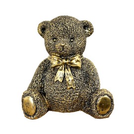 Alfie Francis 13.5cm Tall Gold Cute Teddy Bear Ornament Figurine Statue Sculpture Home Decor Accessory New Born Baby Nursery Decoration Shelf Sitter Object
