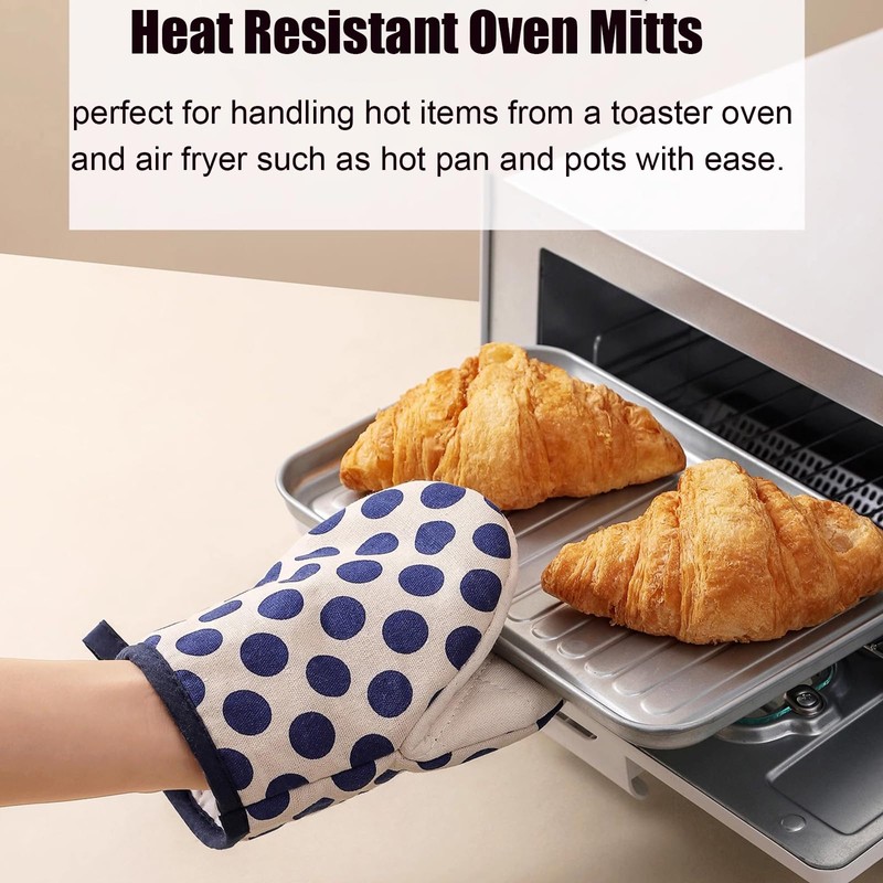 Cedilis 4 Pieces Mini Oven Mitts, Heat Resistant Short Kitchen