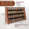 DecoWoodo Challenge Coin Display Case, 4 Row Solid Wood Military