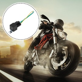 RATCHROLL 4 Pins 12V 40A 1 Pc Auto Relay with Metal Hanging Hole with Harness Sockets Waterproof Car Relay Black